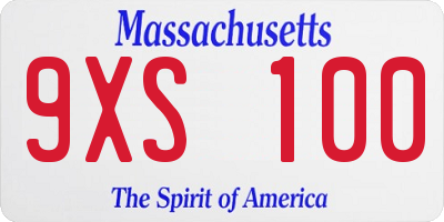 MA license plate 9XS100