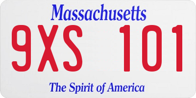 MA license plate 9XS101