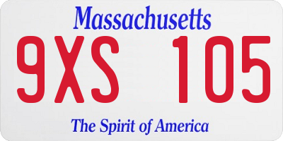MA license plate 9XS105