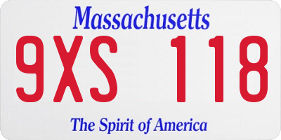 MA license plate 9XS118