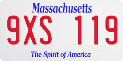 MA license plate 9XS119