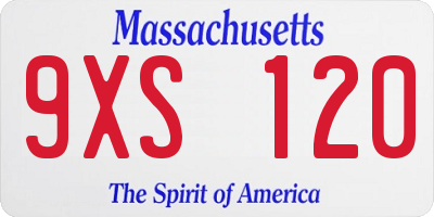 MA license plate 9XS120