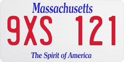 MA license plate 9XS121