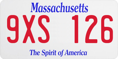 MA license plate 9XS126