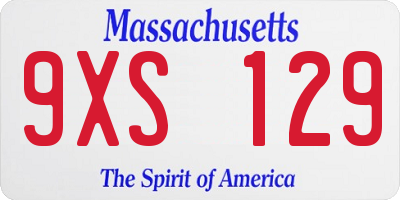MA license plate 9XS129