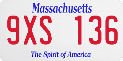 MA license plate 9XS136