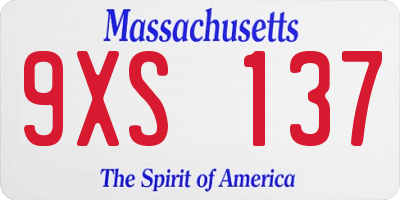 MA license plate 9XS137