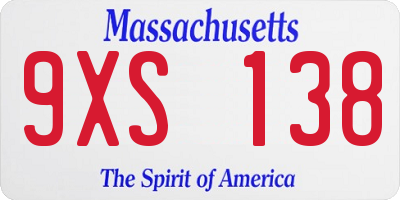 MA license plate 9XS138