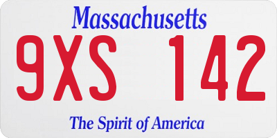 MA license plate 9XS142