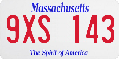 MA license plate 9XS143
