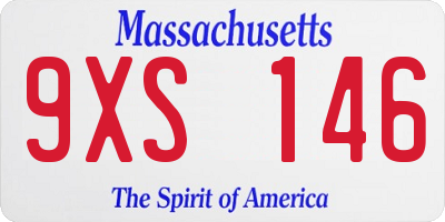 MA license plate 9XS146