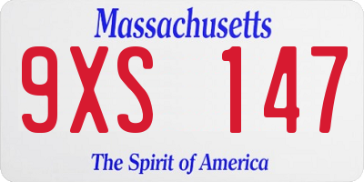 MA license plate 9XS147