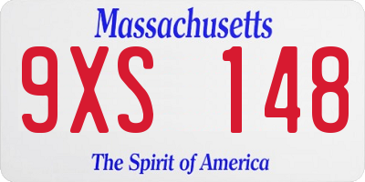 MA license plate 9XS148