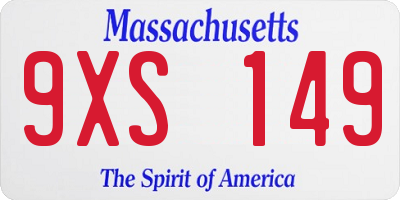 MA license plate 9XS149