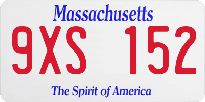 MA license plate 9XS152