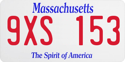 MA license plate 9XS153