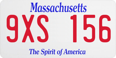 MA license plate 9XS156