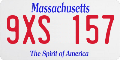 MA license plate 9XS157