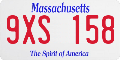 MA license plate 9XS158