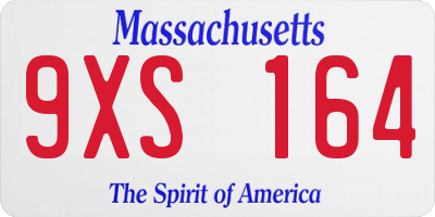 MA license plate 9XS164