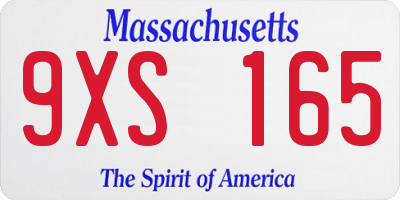 MA license plate 9XS165