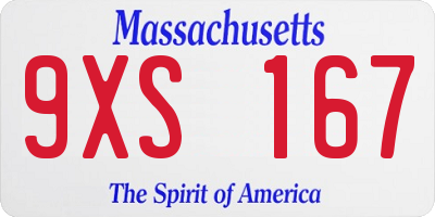 MA license plate 9XS167
