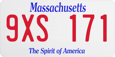 MA license plate 9XS171