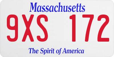 MA license plate 9XS172