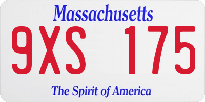 MA license plate 9XS175