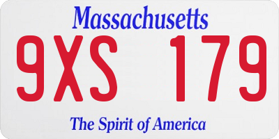 MA license plate 9XS179