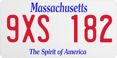 MA license plate 9XS182