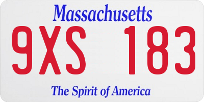 MA license plate 9XS183
