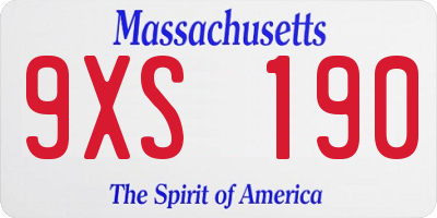 MA license plate 9XS190