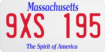 MA license plate 9XS195