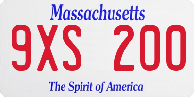MA license plate 9XS200