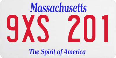 MA license plate 9XS201