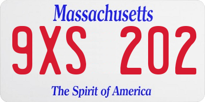 MA license plate 9XS202