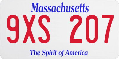 MA license plate 9XS207