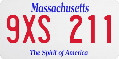 MA license plate 9XS211