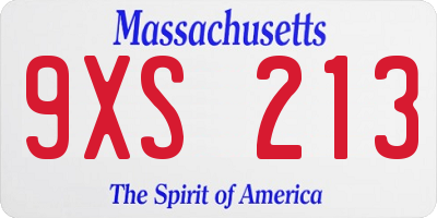 MA license plate 9XS213