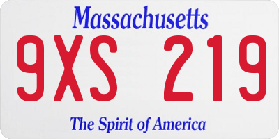 MA license plate 9XS219