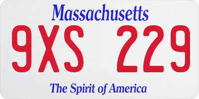 MA license plate 9XS229