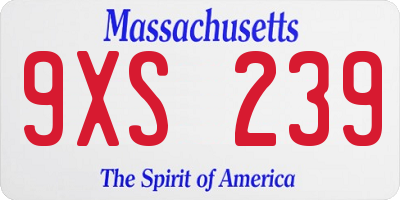 MA license plate 9XS239