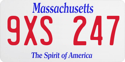 MA license plate 9XS247