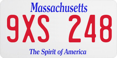 MA license plate 9XS248