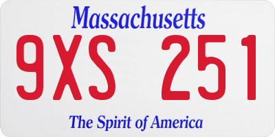 MA license plate 9XS251