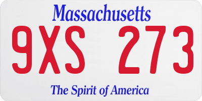 MA license plate 9XS273