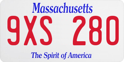 MA license plate 9XS280