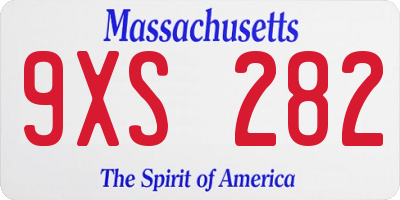 MA license plate 9XS282