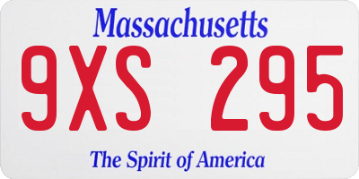MA license plate 9XS295